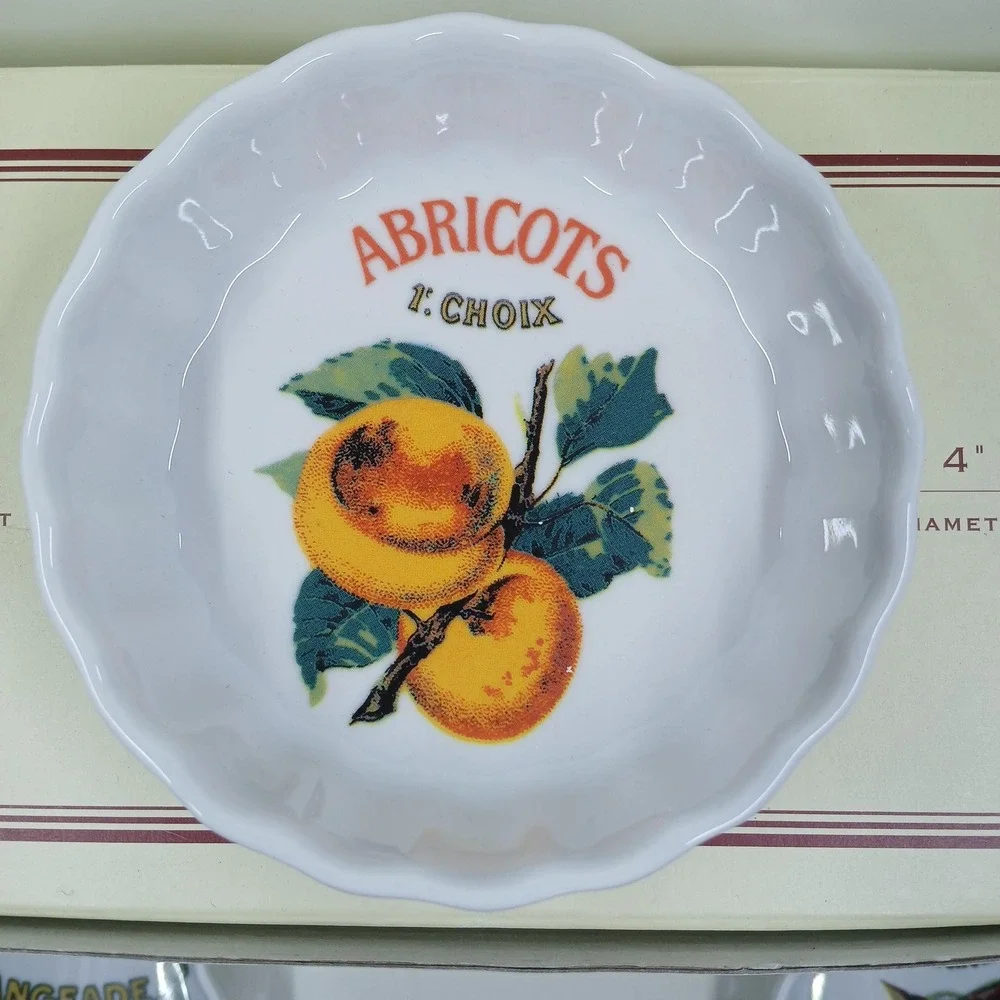 Williams-Sonoma Harvest Market Ramekins Set Of 6 White Fruit 4‎ In Italy Ceramic